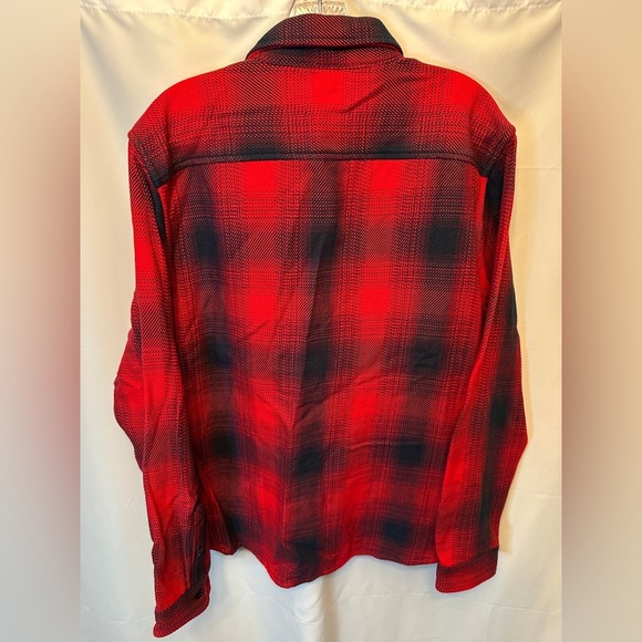 Outerknown Blanket Shirt Women’s XL/XXL Red Blue Button Up Heavy Twill Shacket - Picture 10 of 10